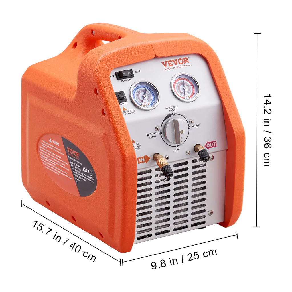 VEVOR Portable 1HP/3/4 HP Refrigerant Recovery Machine - AC Recovery Machine120V Recovery Machine HV