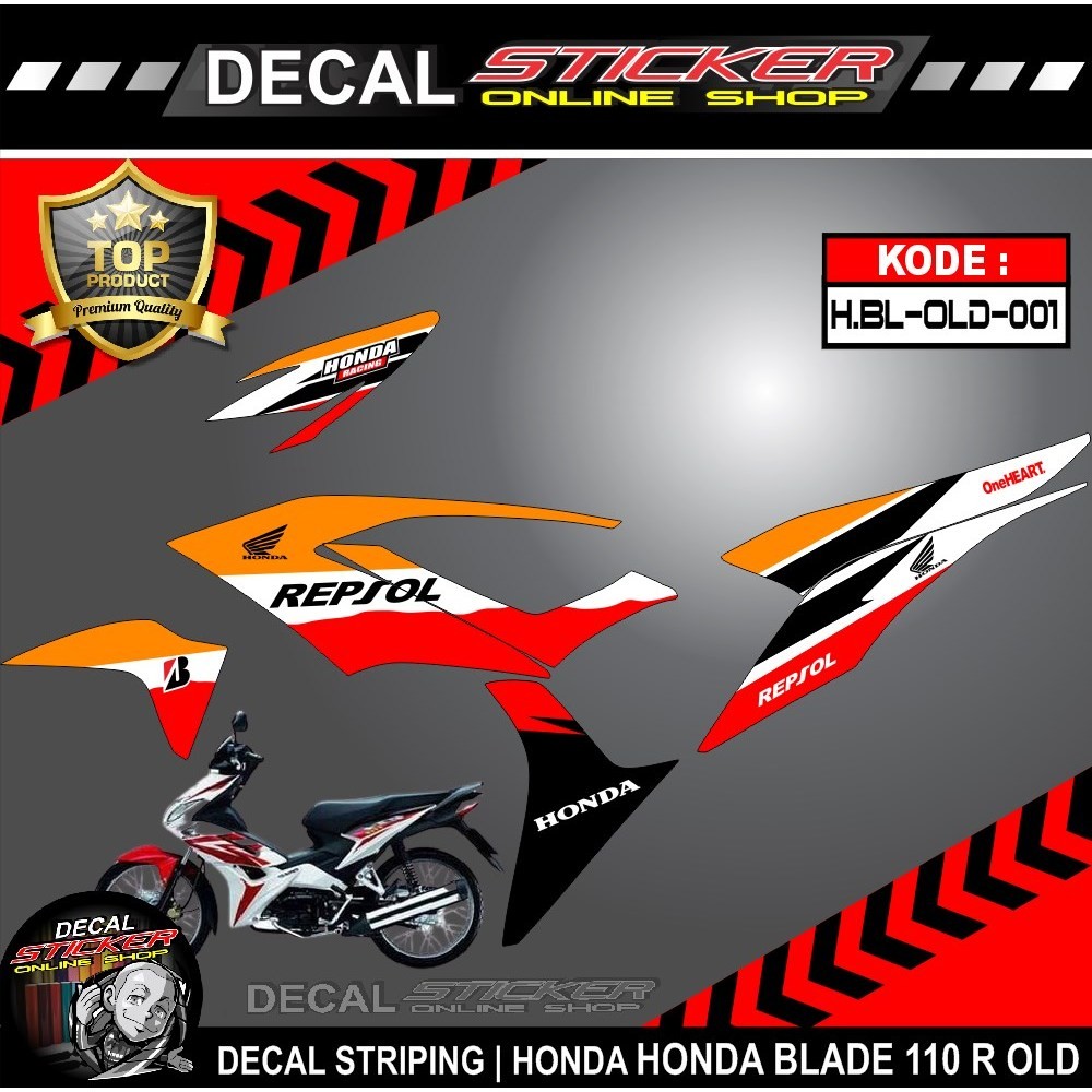 STRIPING STICKER MOTOR HONDA BLADE 110 OLD