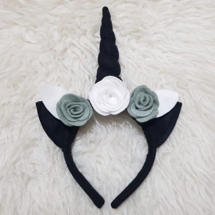Bando Unicorn Monochrome Bando Tanduk Unicorn Bando Halloween Devil