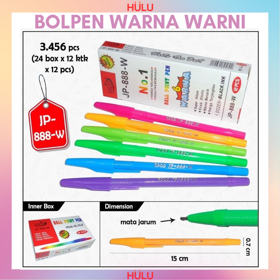

Pulpen Pena Warna Warni 1pcs Murah Berkualitas Berguna Banget