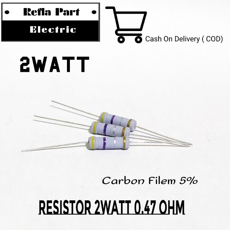 10 BUAH Resistor 0.47 Ohm 2W 2 WATT 5% Rohs