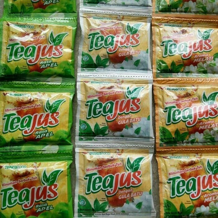 

Teajus rasa Gula batu, lemon, madu, apel, melati Teajus renceng isi 10 pcs