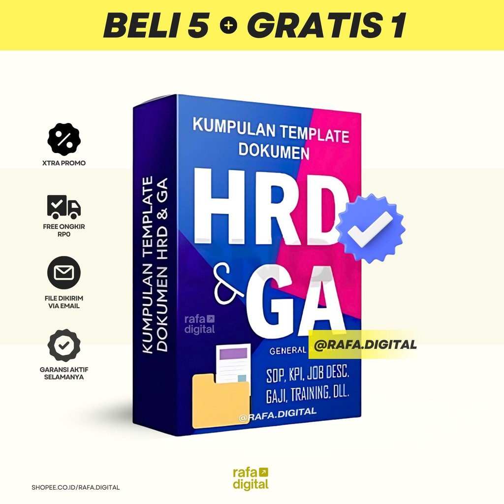 [D1056] Template HRD & GA Lengkap Bonus - Kumpulan Template HRD General Affair SOP, KPI, Gaji, DLL