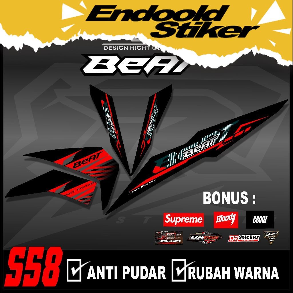 Striping honda  Beat fi Street 2016 2018 2019  Striping Simple Beat Fi (S58)