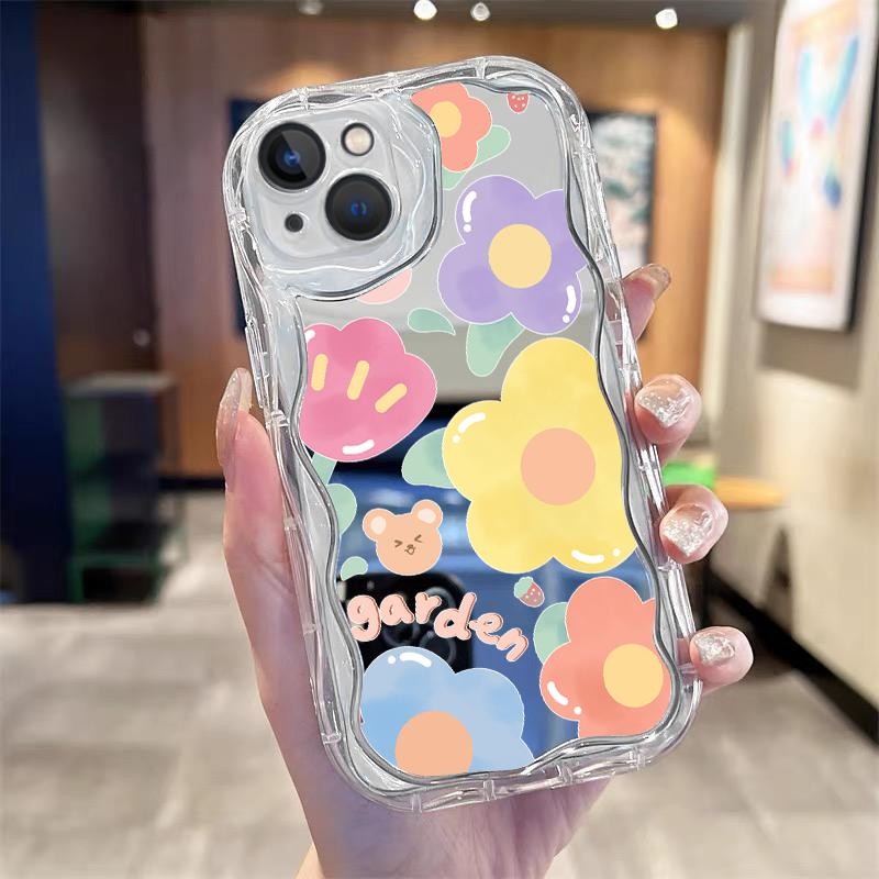Casing For iPhone 13 13 Pro 13 Pro Max 12 12 Pro 12 Pro Max Case Bunga Lucu Silikon Antiretak Casing