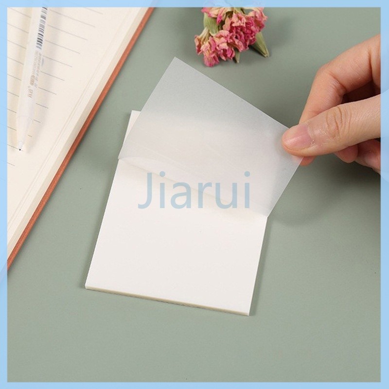 

Jiarui Catatan tempel / stiker label transparan PET dapat ditulis N kali stiker kertas catatan