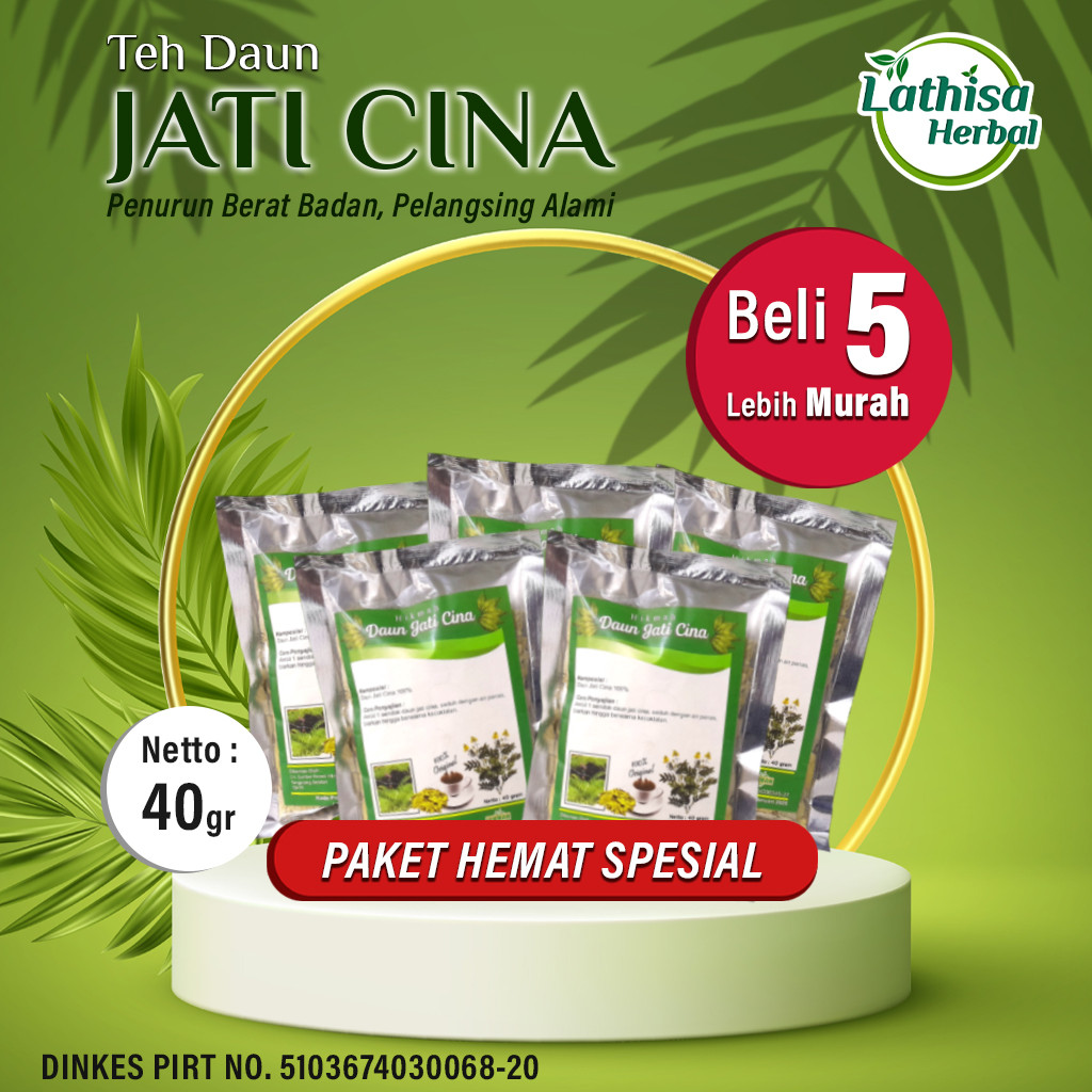 

Teh daun jati cina Paket Diet Pelangsing Murah 5 bungkus