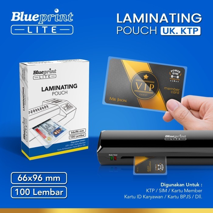 

Blueprint Lite Laminating Pouch Film KTP 66x96mm 100 Pcs