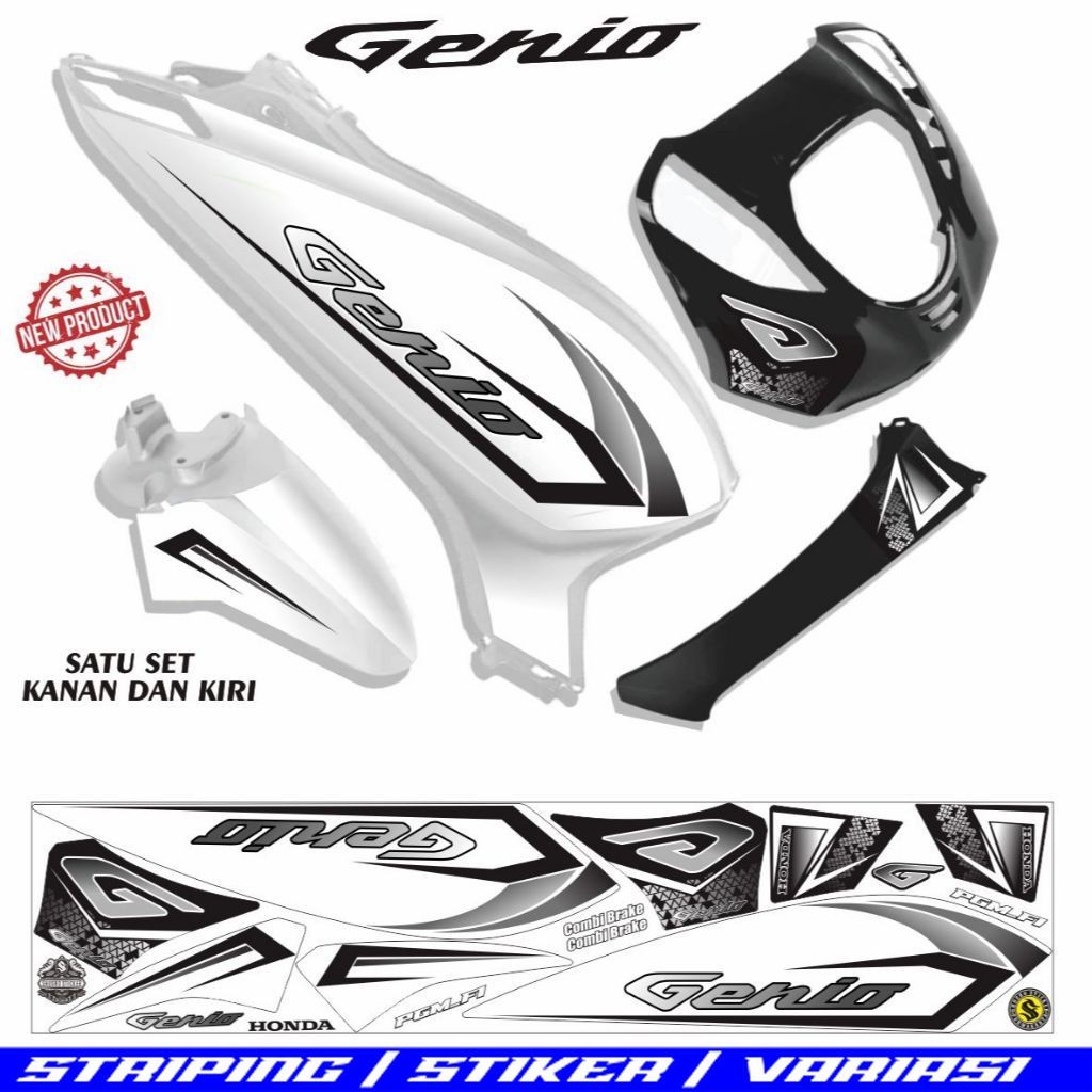 STRIPING VARIASI STRIPING MOTOR GENIO MOTIF SIMPLE VARIASI LIS GENIO STIKER MOTOR