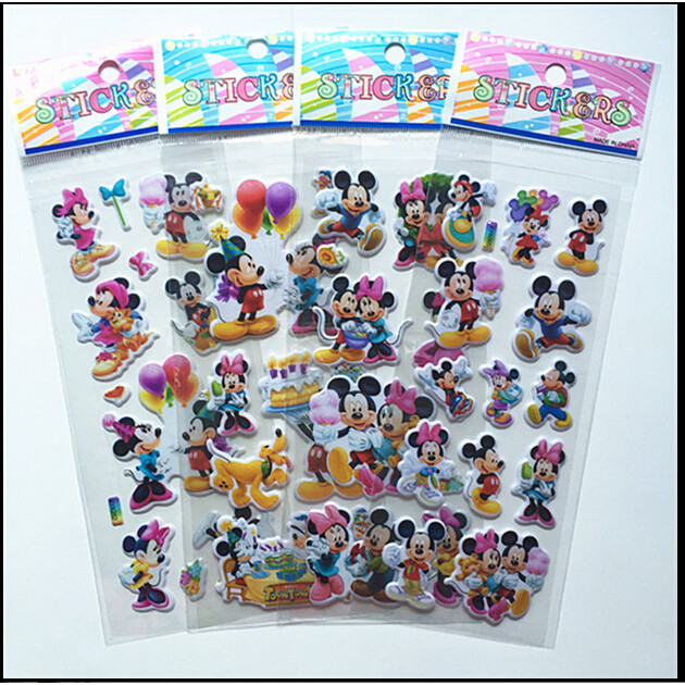 

6PCS Cute Mickey Mouse Minnie Stickers For Kids Cute Anime Stickers Luggage Notebook Scrapbooking Sticker hot sale