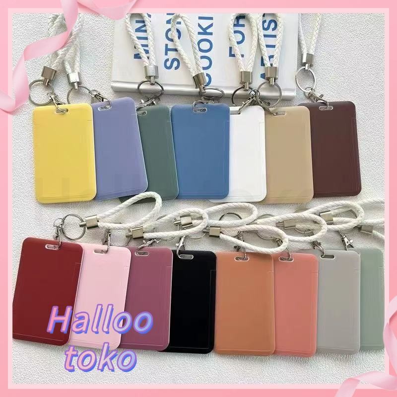 

ID CARD HOLDER MOTIF KAWAII TEMPAT KARTU PHOTOCARD PHOTO CARD Pelindung + Tali,Warna murni dengan gaya Marcaron yang sederhana