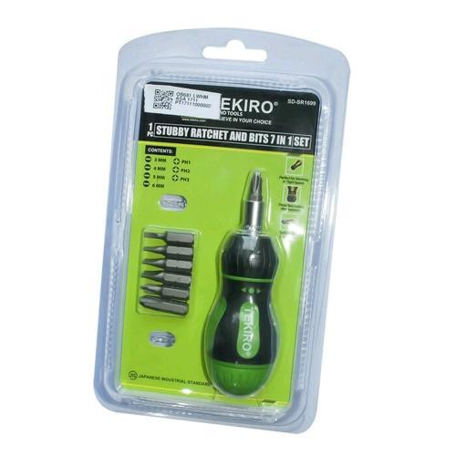 OBENG RATCHET SET 7 IN 1 STUBBY TEKIRO Tekiro Obeng Ratchet Set 7 in 1 Stubby