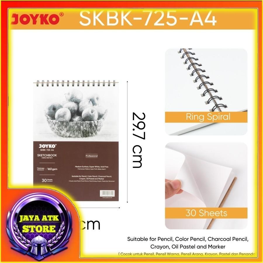 

joyko Sketchbook SKBK-725 Buku Sketsa Gambar Spiral Atas Belakang Karton Tebal Premium Quality