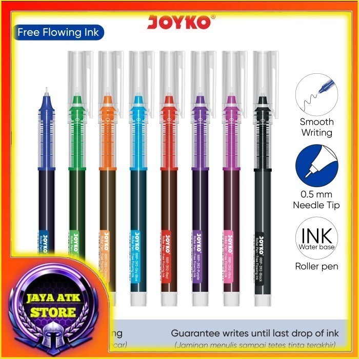 

JOYKO Roller Pen Gel Pulpen Rol RRP-392 Free Flowing Ink 0.5 mm - Warna Warni Ecer