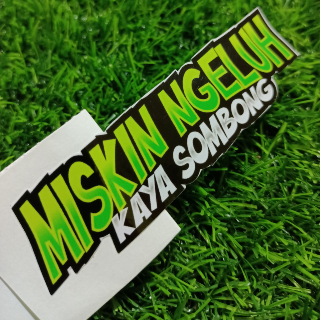 

Cut Stiker viral | kata-kata | miskin | vinyl Glossy/Hologram stiker potongan presisi terbaru stiker kecil