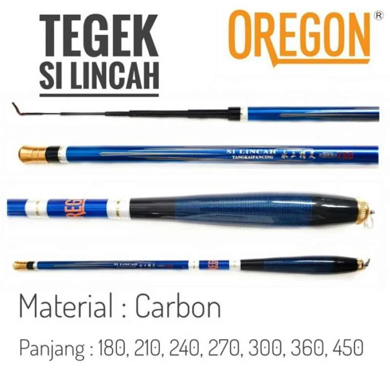 Tegek Oregon Silincah Tegek Ruas Pendek Bahan Carbon Action Kaku Panjang 180 210 240 300 Victory Off