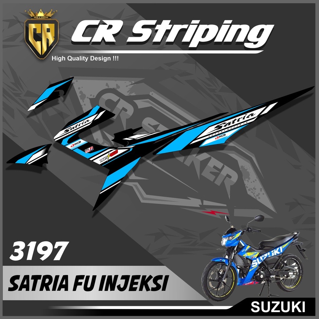 Sticker Striping Variasi Satria F / Fu 150 Facelift 2013-2015 Desain Racing Semifull |CODE A3197