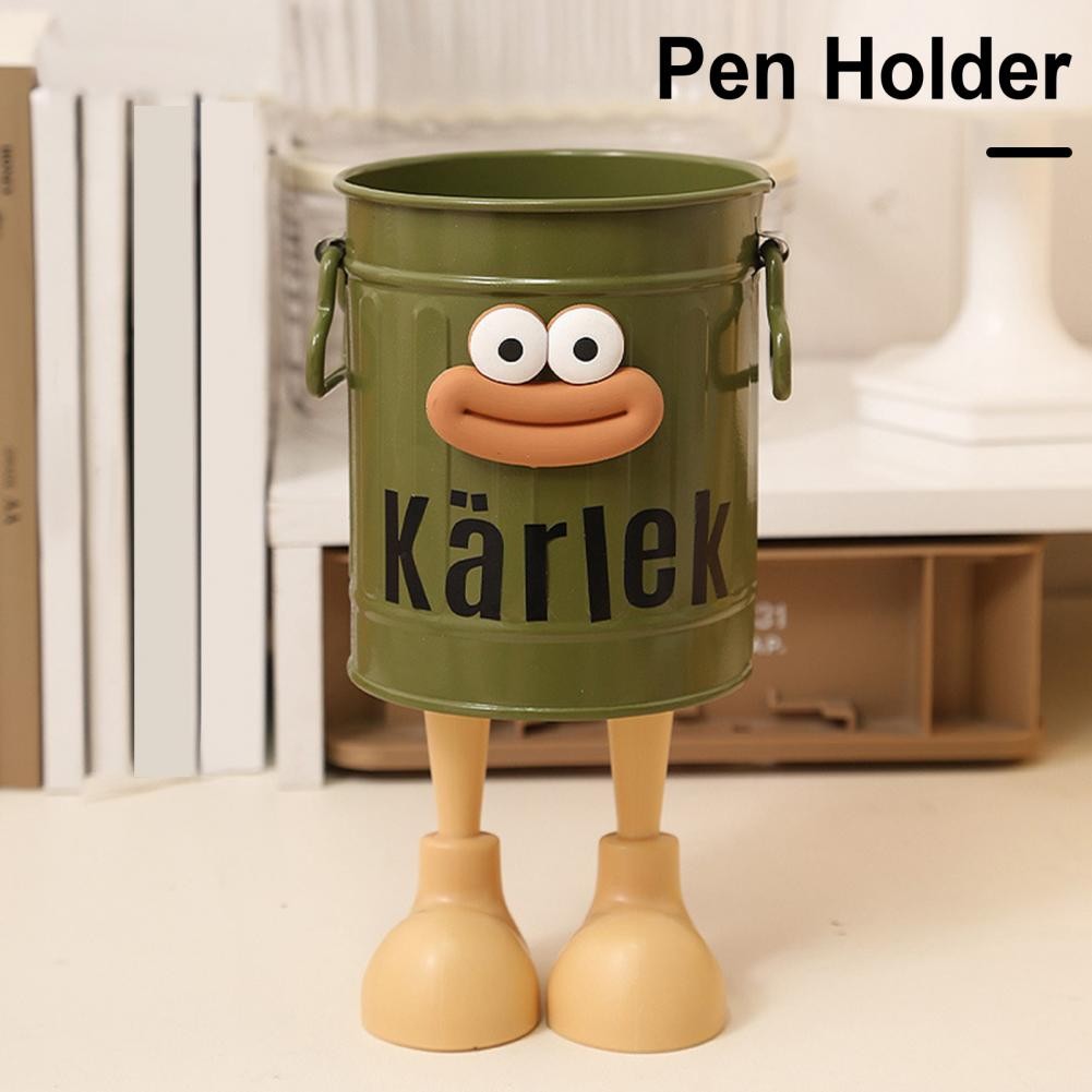 

Desk Pen Holder Funny Cartoon Shape Metal Pencil Cup Holder Smooth Surface Burr-Free Home Office Organizer