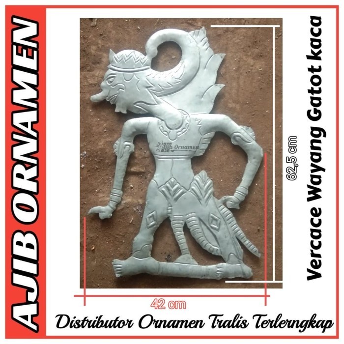 ornamen pagar besi tempa unik model wayang gatot kaca besi plat Homeware Equipt