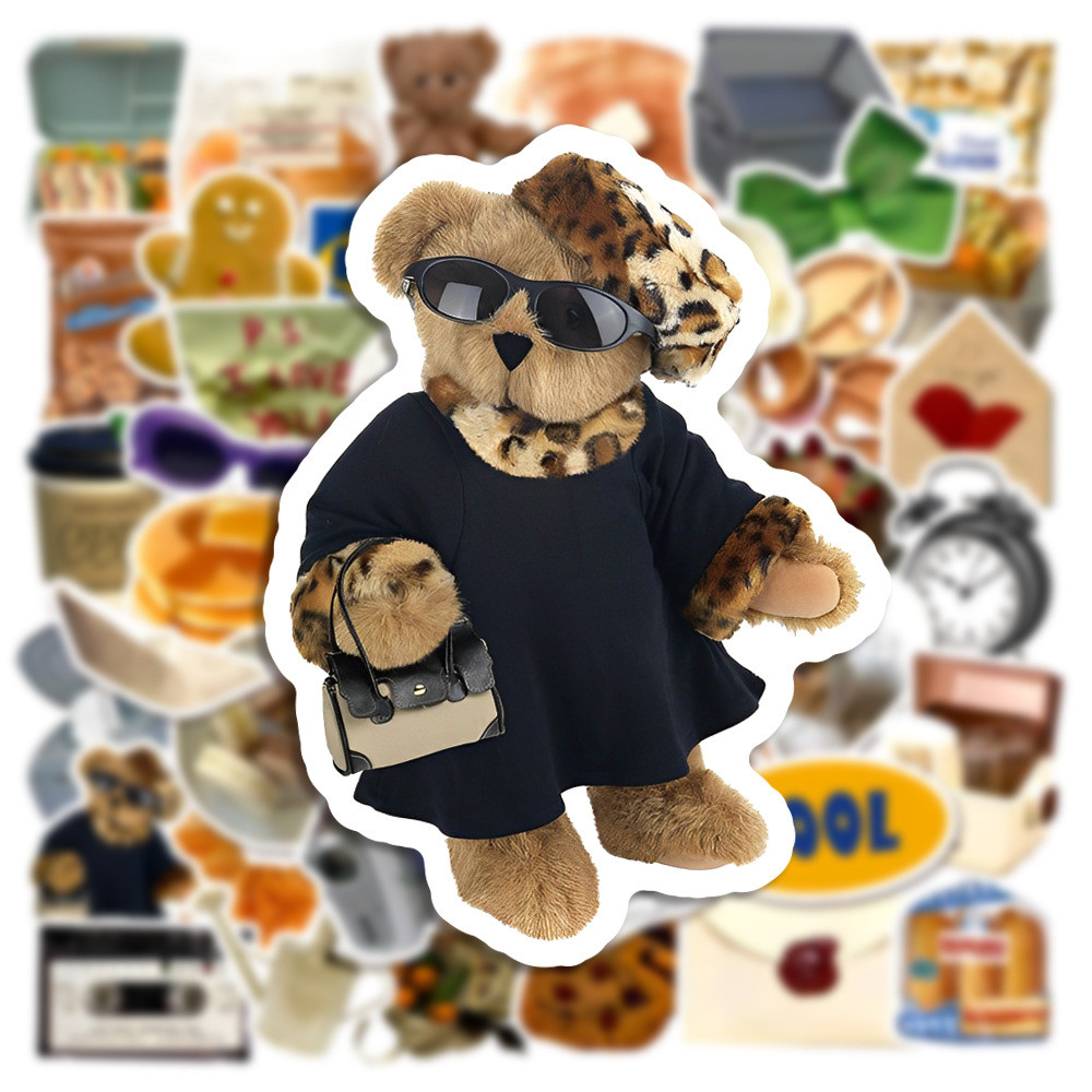 

10/30/50pcs Cute Cartoon Stickers Ins Style Kawaii Bear Food Decals For Fridge Laptop Notebook Skateboard Bike Phone Car DIY Toy