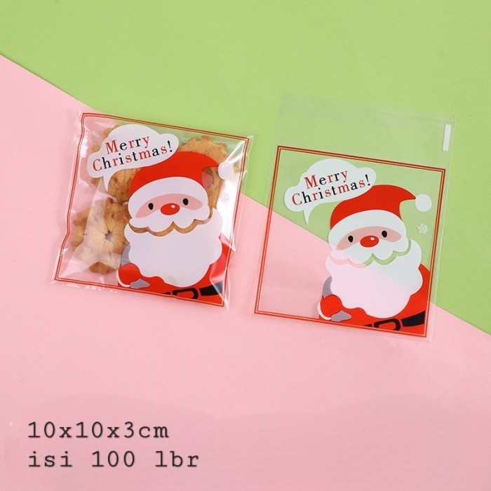 

Kantong Permen Natal isi 100 Goodie Bag Santa Candy Bag Plastik Kantong Cookies Natal Murah Grosir - PL06 SANTA100PC