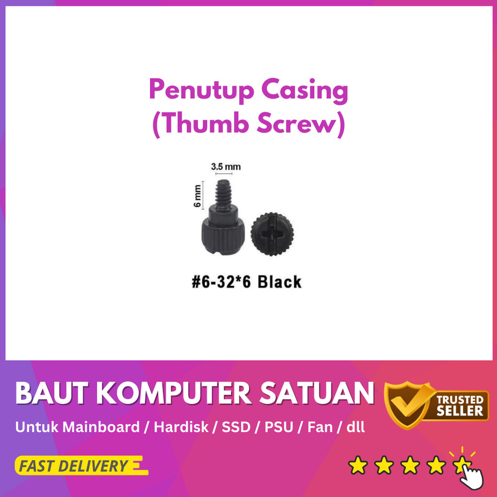 Baut Penutup Casing PC Komputer / Thumb Screw / Baut Belakang Casing Komputer