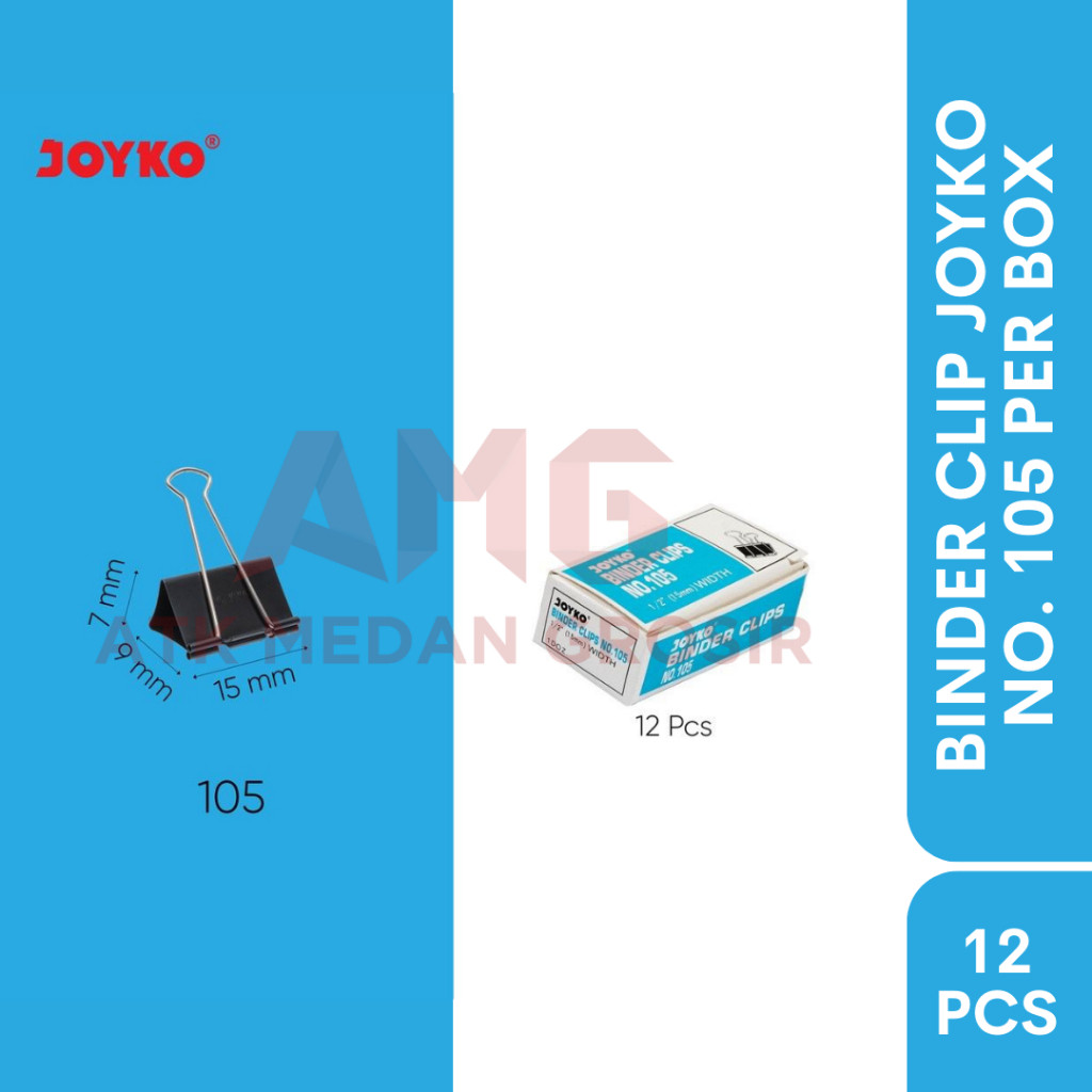 

BINDER CLIP JOYKO NO.105 | KLIP KERTAS HARGA PER BOX (12 PCS)