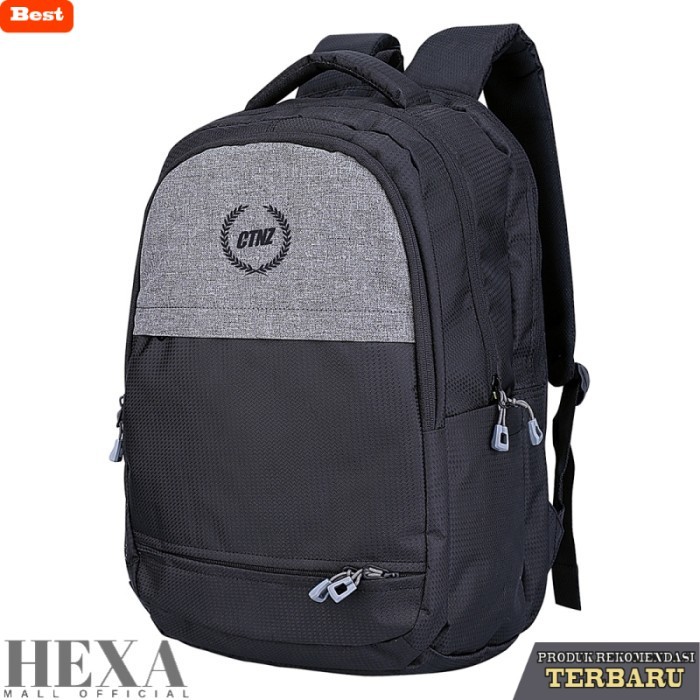 tas ransel pria murah berkualitas Tas Ransel Backpack Sekolah Kerja Pria Cowok Hitam ORIGINAL mode E