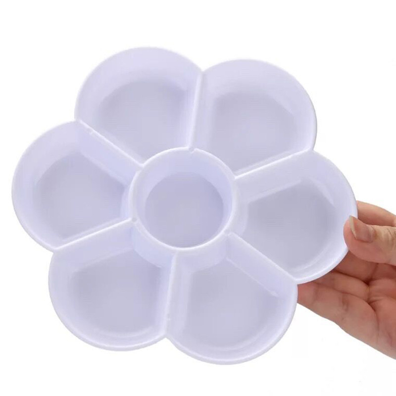 

7 Holes High Quality Acrylic Gouache Watercolor Paint Palette Empty Pot
