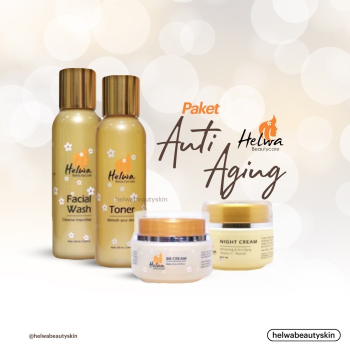 PAKET ANTI AGING WHITENING HELWA BEAUTYCARE SKINCARE - FREE POUCH