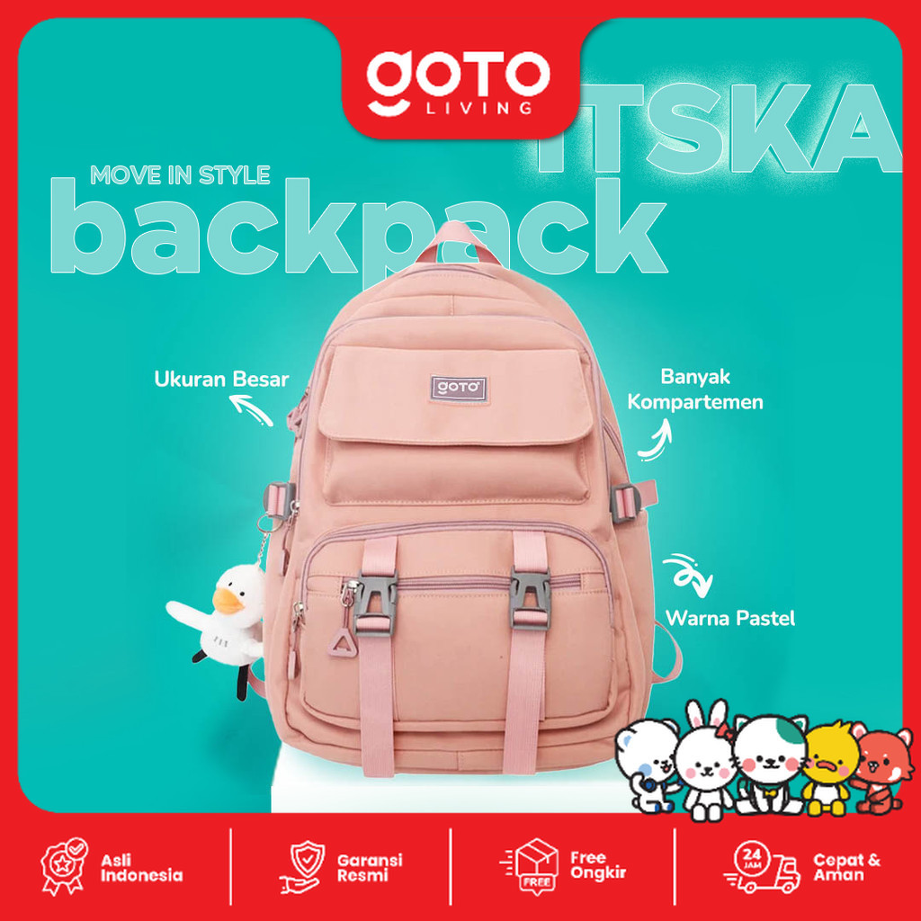 Goto Itska Tas Gendong Sekolah Kuliah Ransel Punggung Pria Wanita