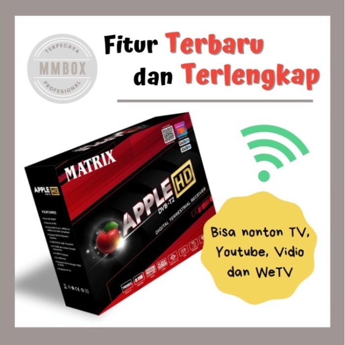 Set Top Box DVBT2 Matrix Apple HD New Merah (Youtube)