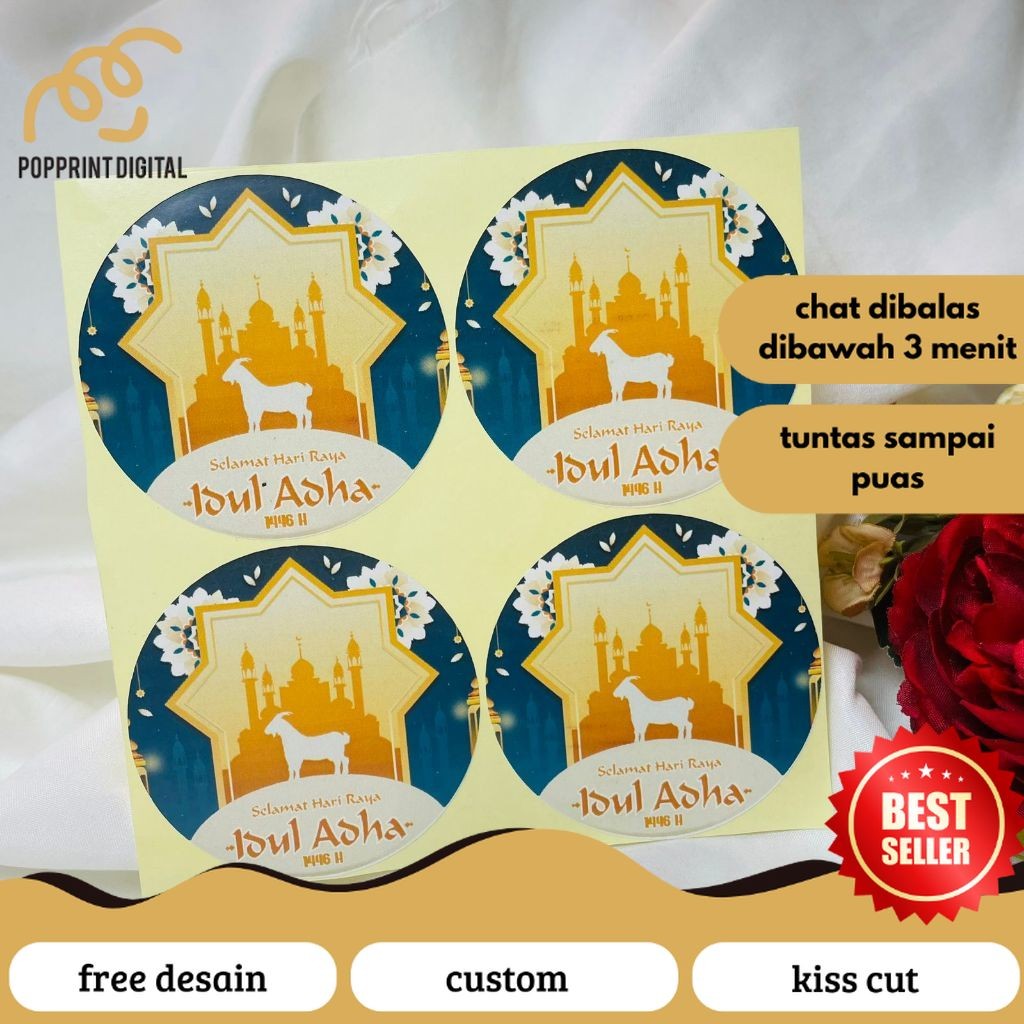 

PopPrints 2-4 Sticker Lebaran Haji Gift Ramadhan Sticker Selamat Hari Raya Idul Adha Free Desain