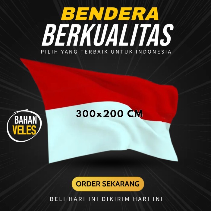 Bendera Indonesia Merah Putih Kain Ukuran 300 x 200