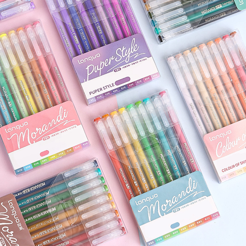 

13Style 9pcs/set Multi-Color Pen Large-Capacity Color Handbook Pen Set Morandi Color Student Marker Pen