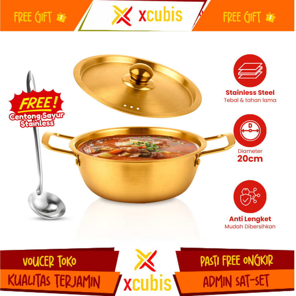 Panci Ramyun Korea 20 Cm Panci Emas Ramen Panci Rebus Mie Ramen ala Korea