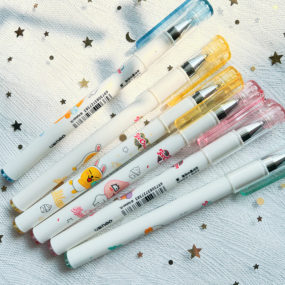 

12 Pcs Kawaii Stationery Candy Color Gel Pen Korean Stationary Kawaii School Supplies Pen Kids Prizes Cool School Item Wholesale