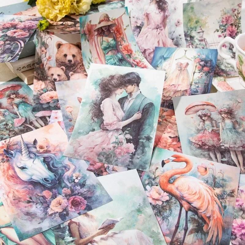 

30Sheets Material Book Four Seasons Flower Base Decoration Spring Handbook DIY Scrapbooking cut Writing 140*100MM