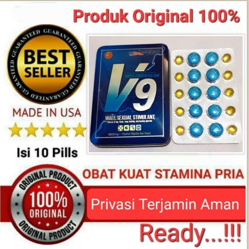 V9 ORIGINAL OBAT PENAMBAH STAMINA PRIA KUAT TAHAN LAMA 100% AMPUH
