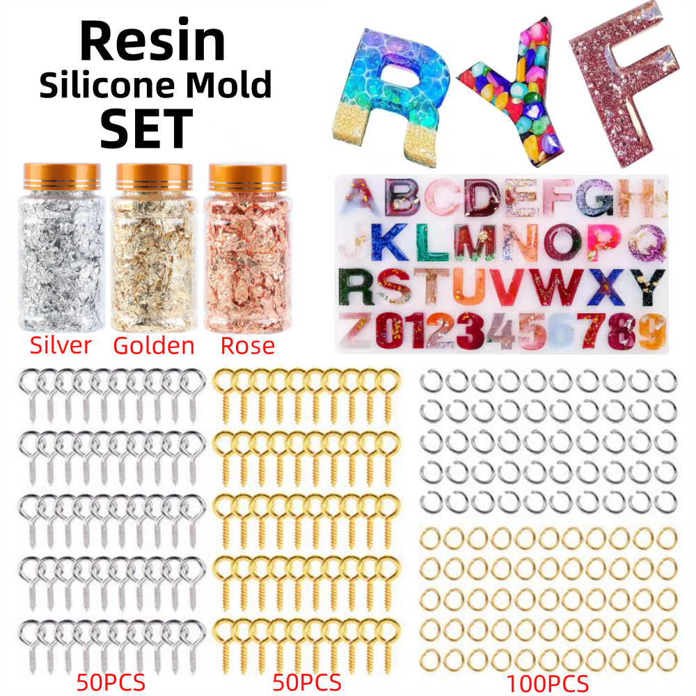 

Alphabet Epoxy Resin Silicone Mold DIY Letter Number Pendant Resin Mold Keychain Earring Resin Jewelry Crafts Casting Mold Set