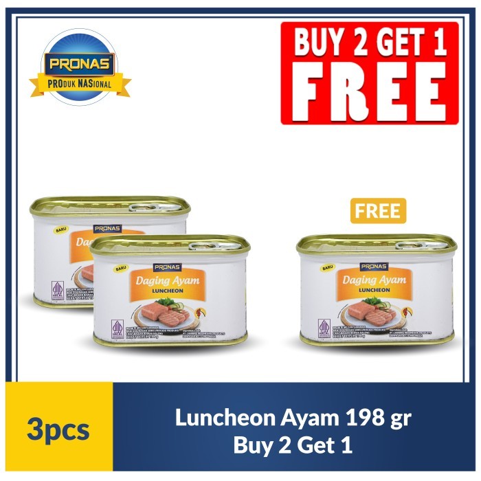 

Pronas Luncheon Ayam 198 g Buy 2 Get 1