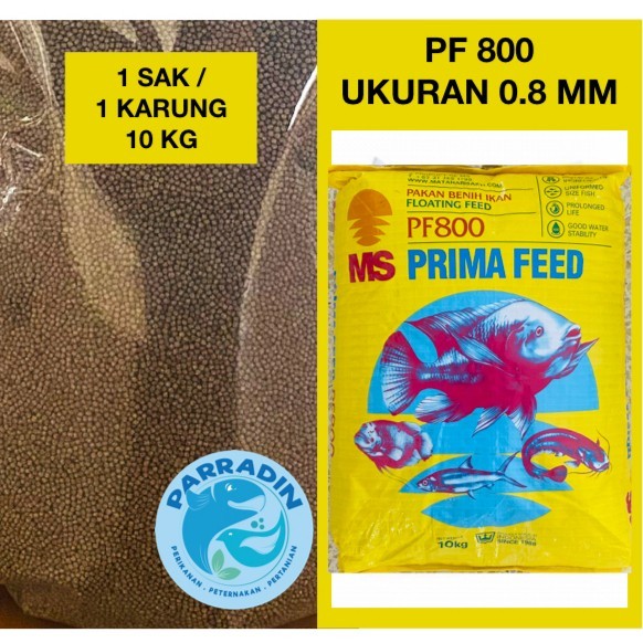 Pakan Pelet Benih Ikan Prima Feed PF800 uk.1 Sak / Karung