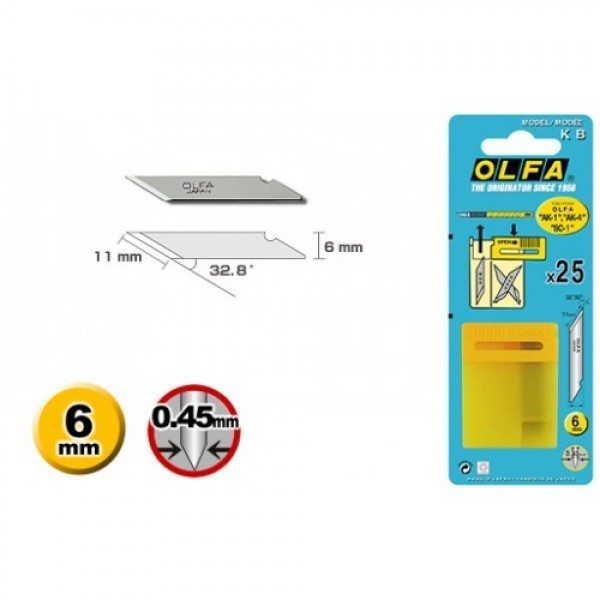 

Refill Cutter Pen KB (25 Pcs Per Pack) OLFA Art Knife Spare Blade