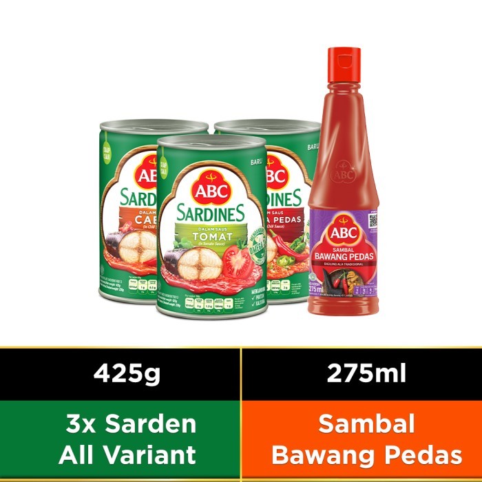 

ABC Bundling Sarden 425g (All Variant) & Saus Sambal Bawang Pedas 275
