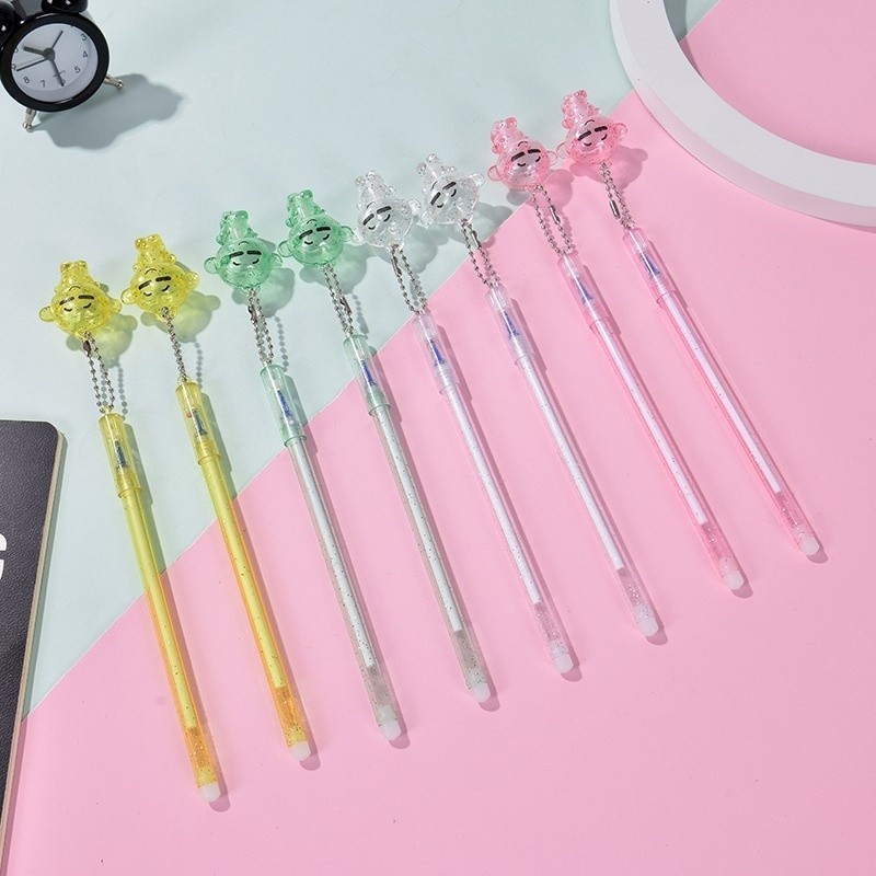 

MAOMAO - Pena Glitter Karakter Monkey Blue Ink Gel Bisa di Hapus Pulpen Gantungan Tiup warna warni Alat Tulis Sekolah Kantor Souvenir