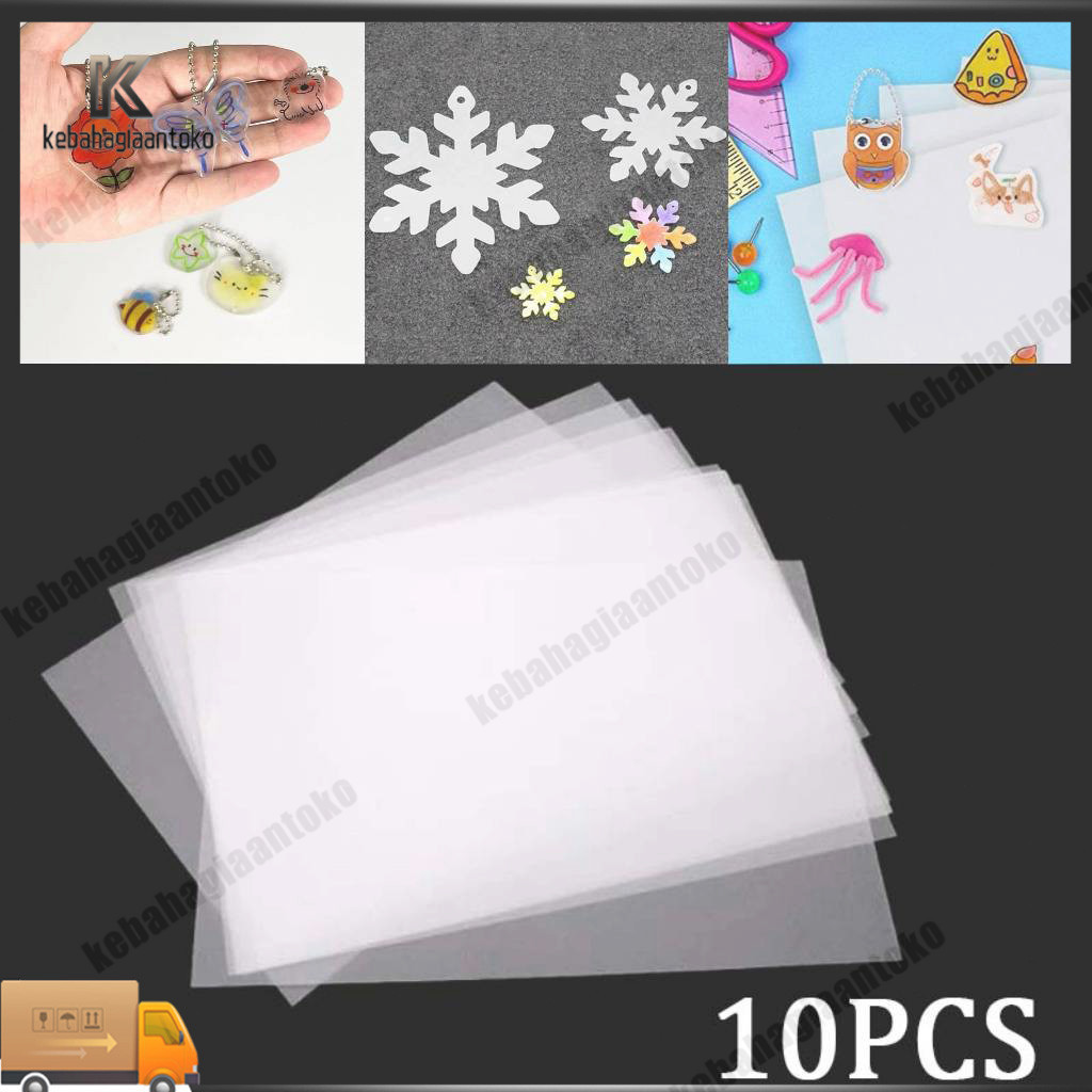 

10pcs DIY Shrinky Dink Plastic / Heat Shrink Plastic Sheet / Semi-transparant Shrinky Plastic