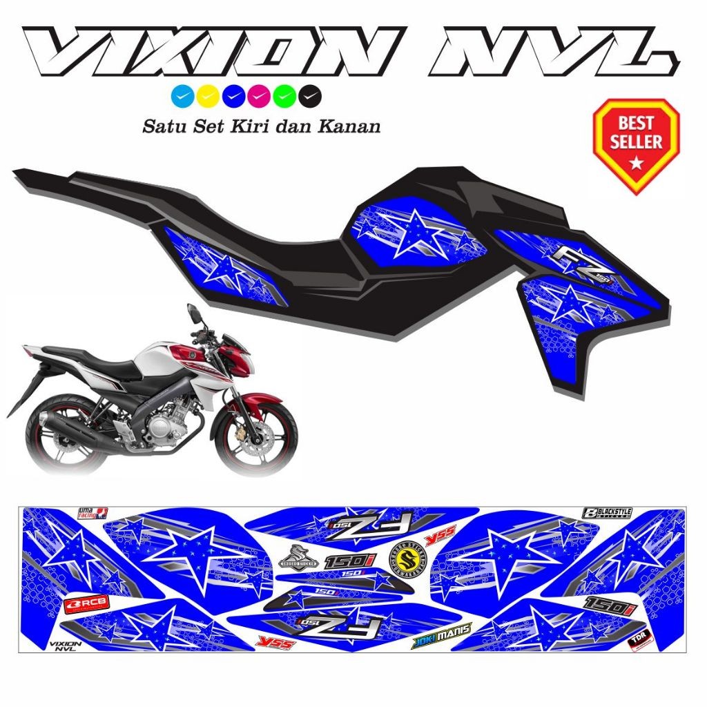 STIKER VIXION / STRIPING VIXION NVL MOTIF BINTANG DEKAL