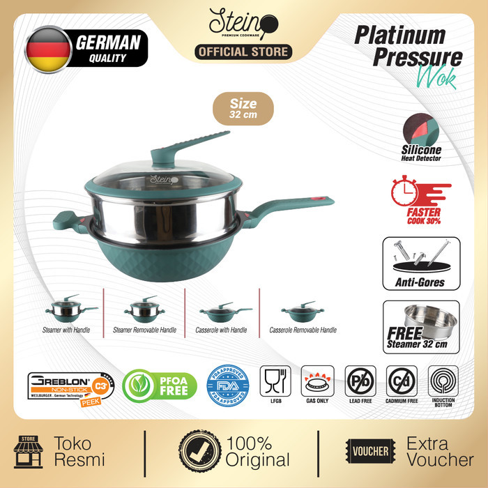 STEIN WOK PLATINUM PRESSURE COOKER - Hijau