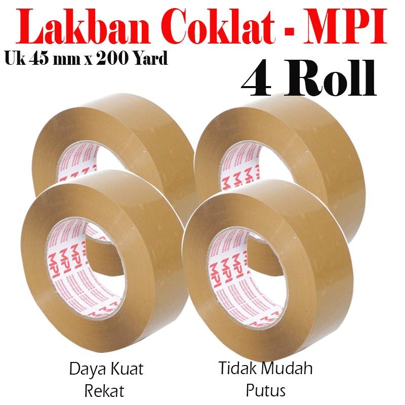 

[ 4 PCS ] Lakban COklat Uk 45 mm x 200 Yard - Lakban Packing - MPI