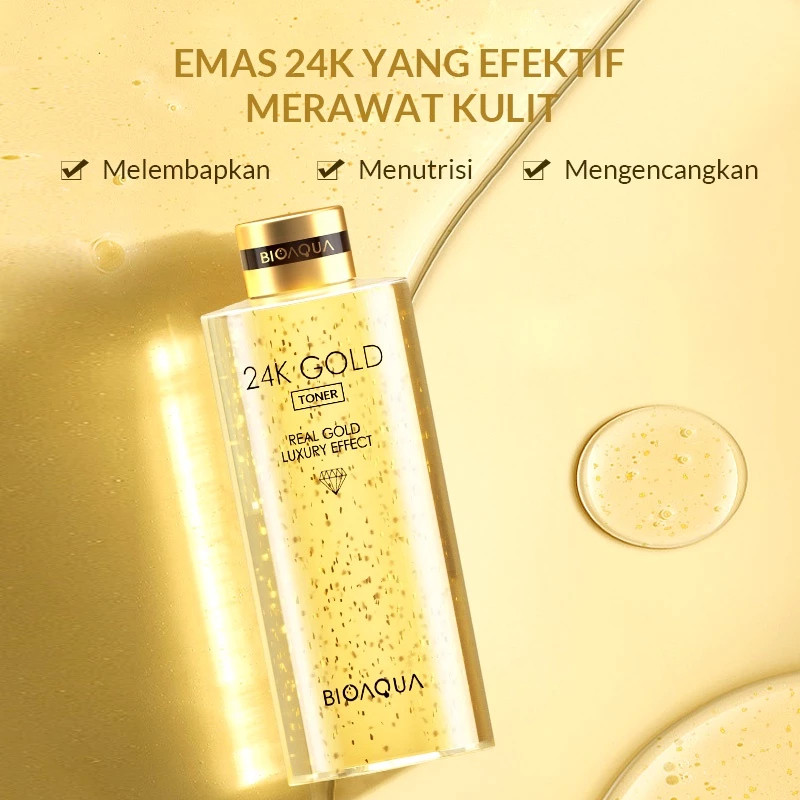 Toner BIOAQUA 24k Gold Toner 300ml ORIGINAL 24K Gold Skincare Hydrating Toner Glowing Face Essence T